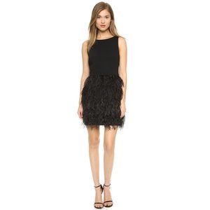 Club Monaco Black Feather Mini Dress